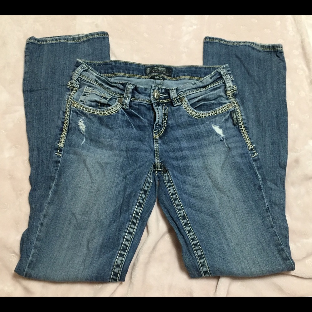 Silver Aiko Skinny Jeans. Size 27/33